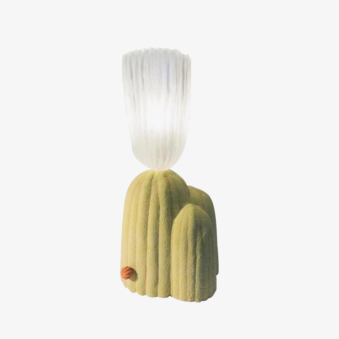 Cactus Table Lamp | Resin & Glass | White & Yellow