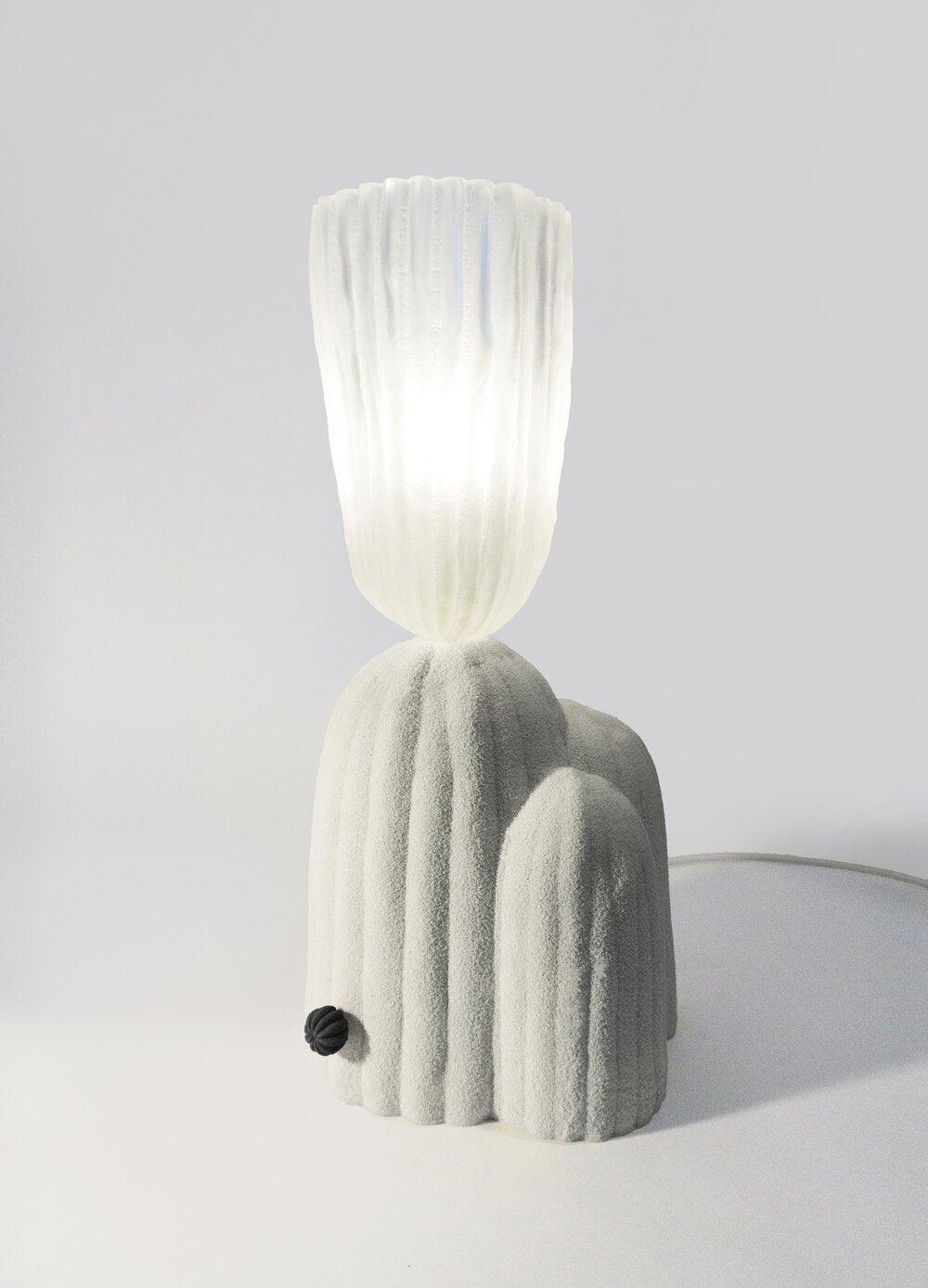Cactus Table Lamp | Resin & Glass | White & Yellow