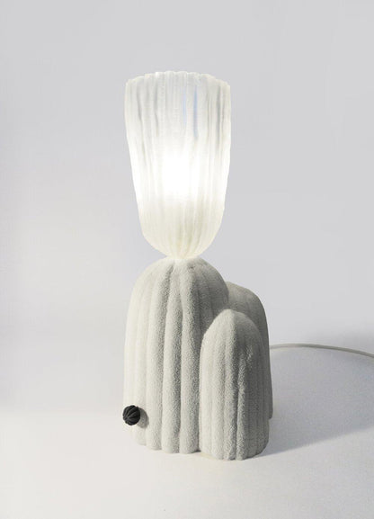 Cactus Table Lamp | Resin & Glass | White & Yellow