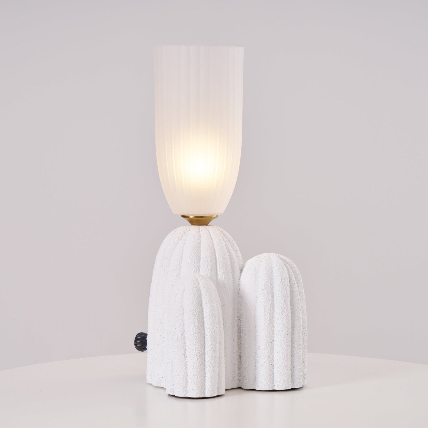 Cactus Table Lamp | Resin & Glass | White & Yellow