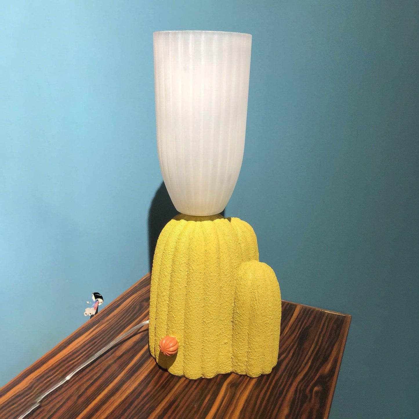 Cactus Table Lamp | Resin & Glass | White & Yellow