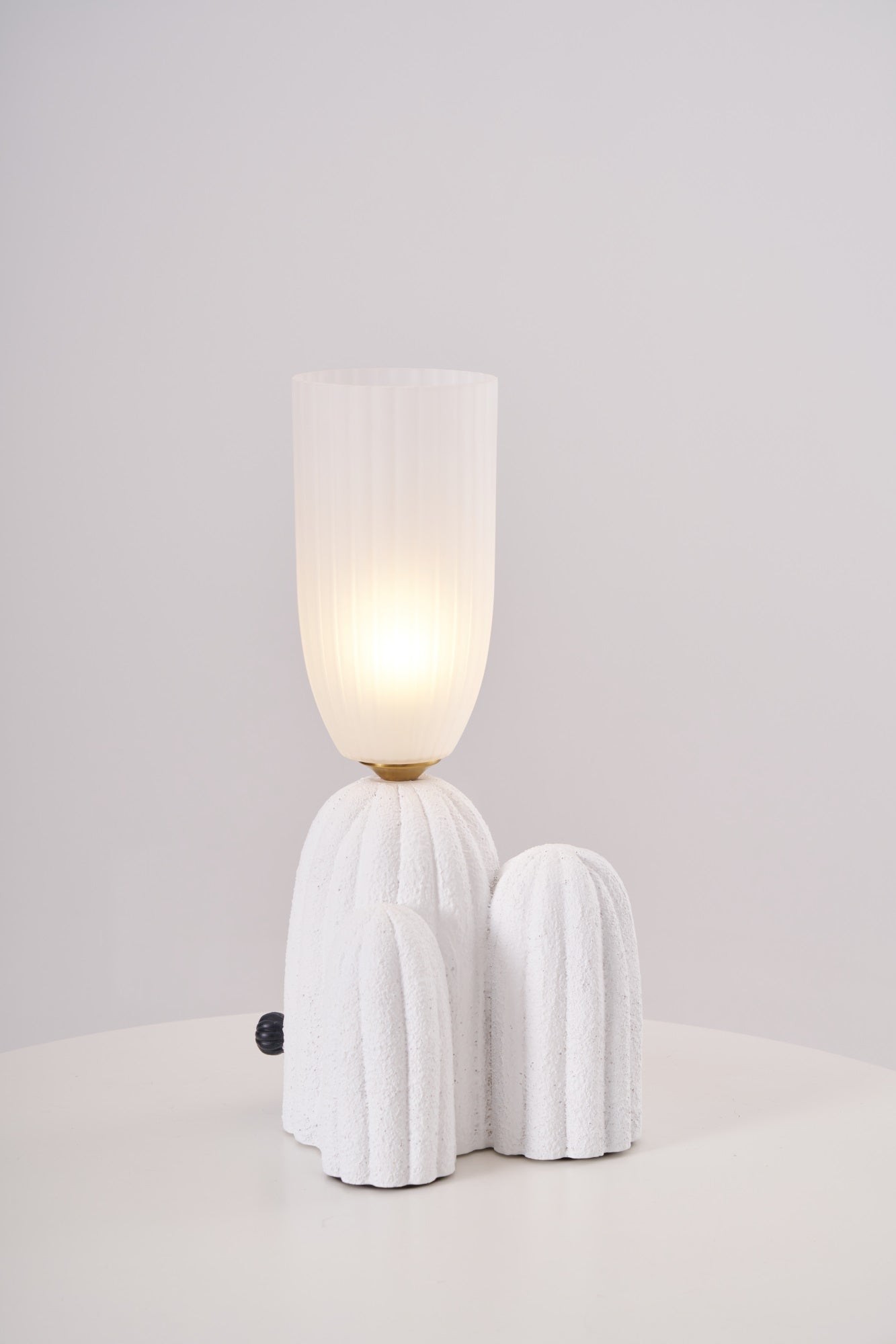 Cactus Table Lamp | Resin & Glass | White & Yellow