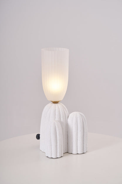 Cactus Table Lamp | Resin & Glass | White & Yellow