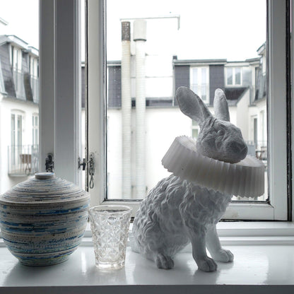 Rabbit Table Lamp | White Resin & Acrylic | Integrated LED