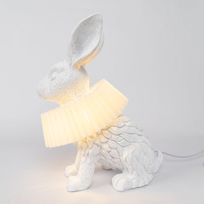Rabbit Table Lamp | White Resin & Acrylic | Integrated LED