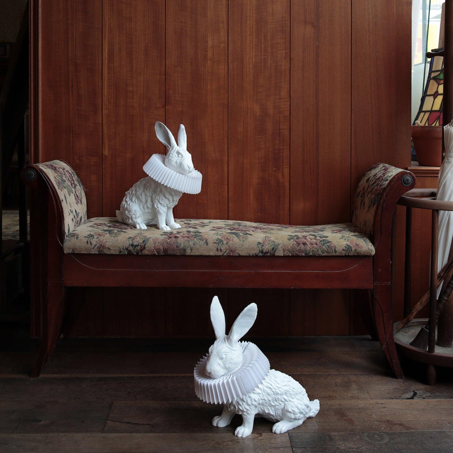 Rabbit Table Lamp | White Resin & Acrylic | Integrated LED