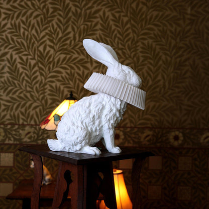 Rabbit Table Lamp | White Resin & Acrylic | Integrated LED