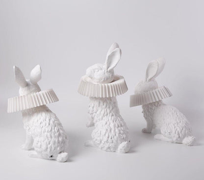 Rabbit Table Lamp | White Resin & Acrylic | Integrated LED