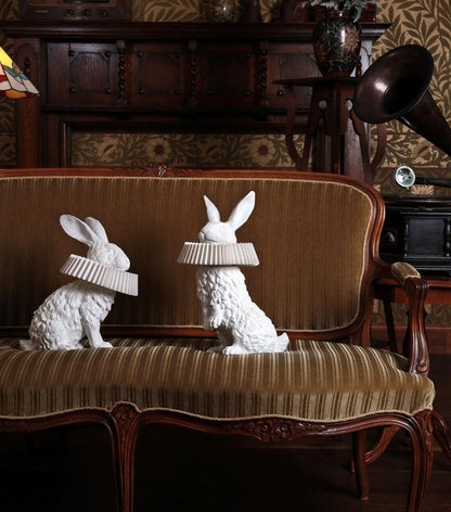 Rabbit Table Lamp | White Resin & Acrylic | Integrated LED