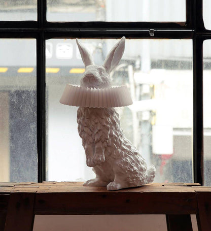 Rabbit Table Lamp | White Resin & Acrylic | Integrated LED