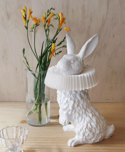 Rabbit Table Lamp | White Resin & Acrylic | Integrated LED