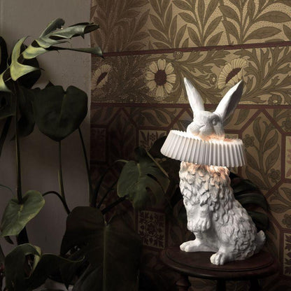 Rabbit Table Lamp | White Resin & Acrylic | Integrated LED