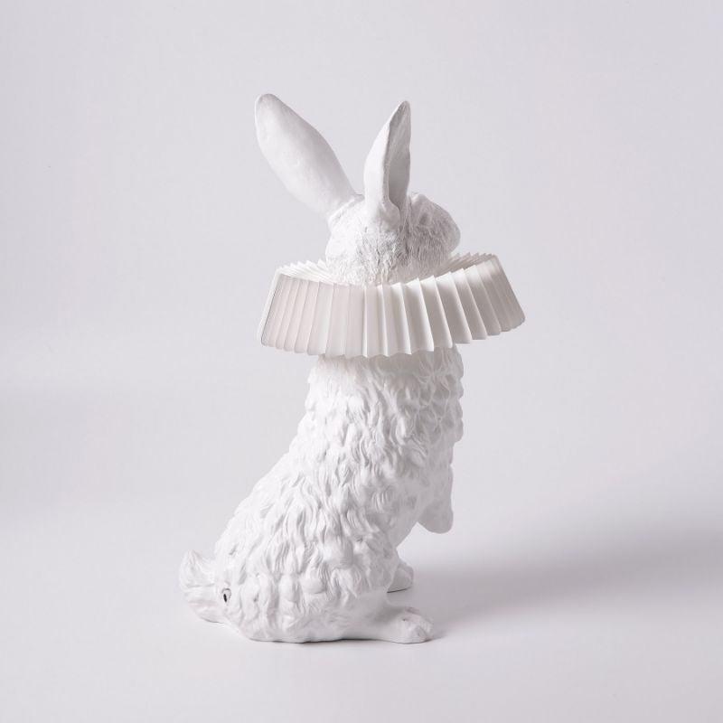 Rabbit Table Lamp | White Resin & Acrylic | Integrated LED