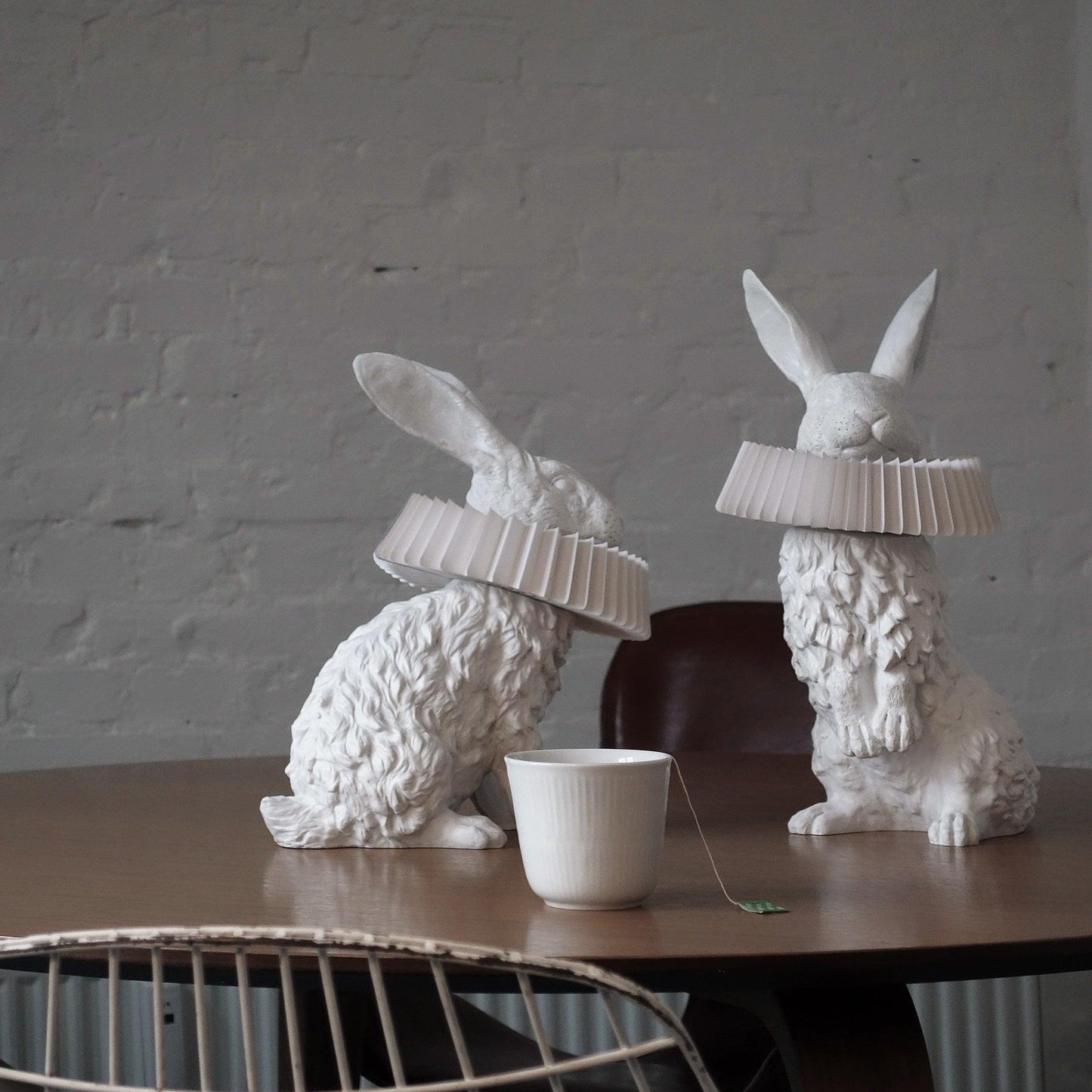 Rabbit Table Lamp | White Resin & Acrylic | Integrated LED