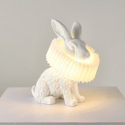 Rabbit Table Lamp | White Resin & Acrylic | Integrated LED