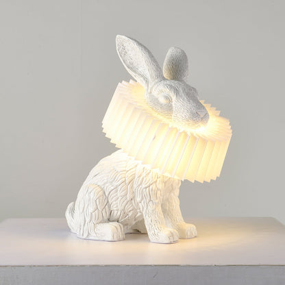 Rabbit Table Lamp | White Resin & Acrylic | Integrated LED