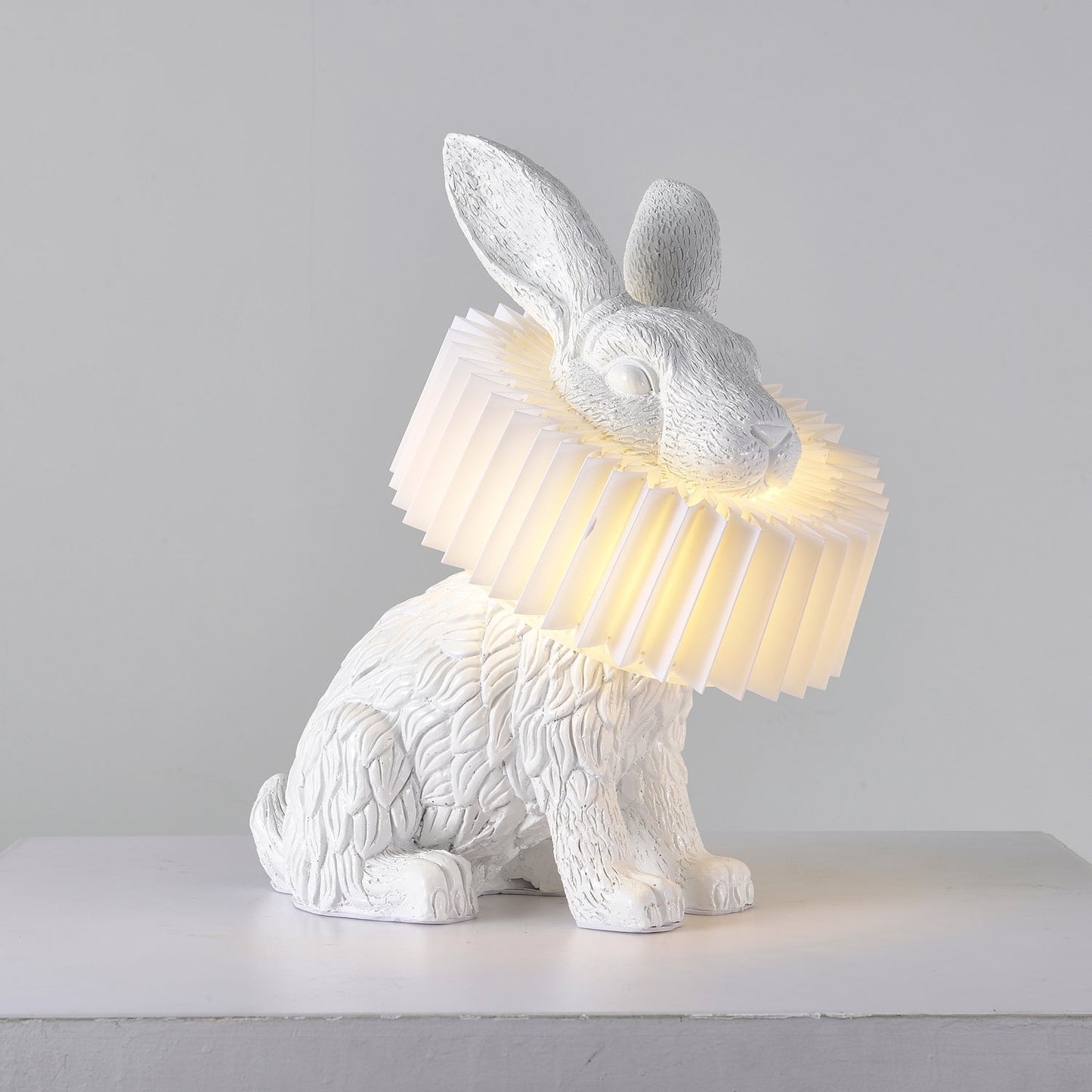 Rabbit Table Lamp | White Resin & Acrylic | Integrated LED