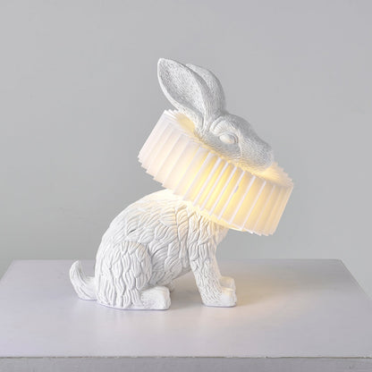 Rabbit Table Lamp | White Resin & Acrylic | Integrated LED