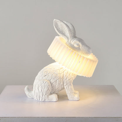 Rabbit Table Lamp | White Resin & Acrylic | Integrated LED