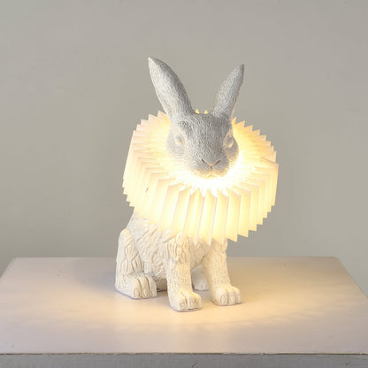 Rabbit Table Lamp | White Resin & Acrylic | Integrated LED