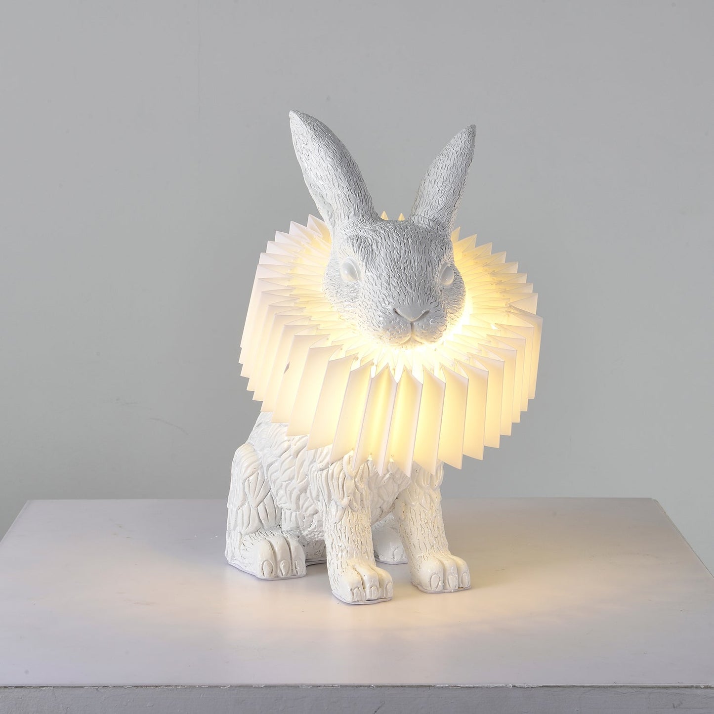 Rabbit Table Lamp | White Resin & Acrylic | Integrated LED