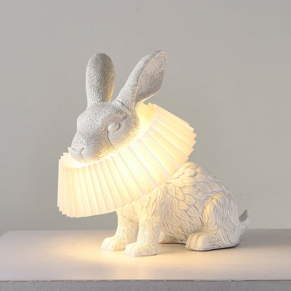 Rabbit Table Lamp | White Resin & Acrylic | Integrated LED