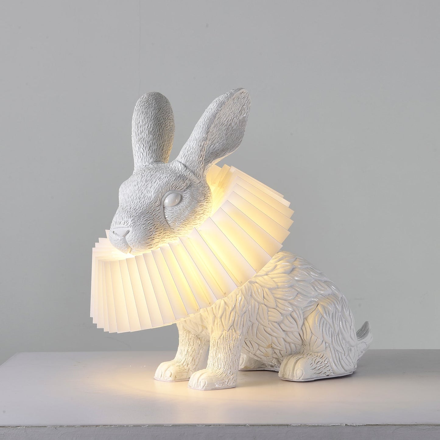 Rabbit Table Lamp | White Resin & Acrylic | Integrated LED