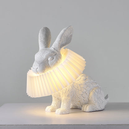 Rabbit Table Lamp | White Resin & Acrylic | Integrated LED