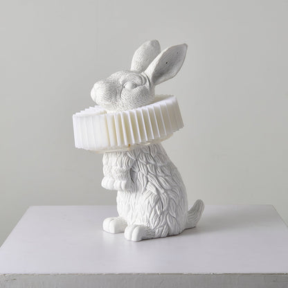 Rabbit Table Lamp | White Resin & Acrylic | Integrated LED