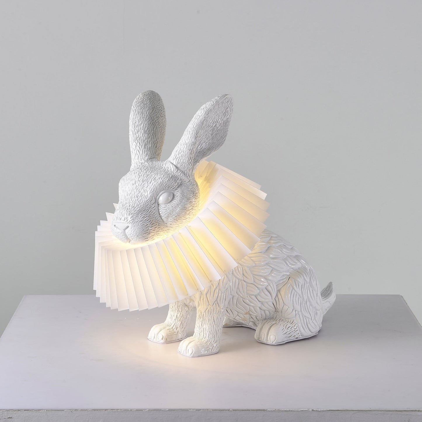 Rabbit Table Lamp | White Resin & Acrylic | Integrated LED