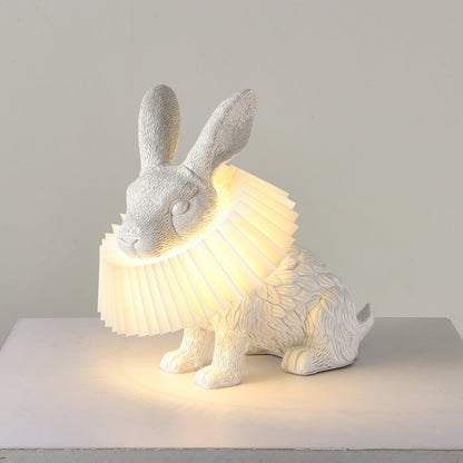 Rabbit Table Lamp | White Resin & Acrylic | Integrated LED