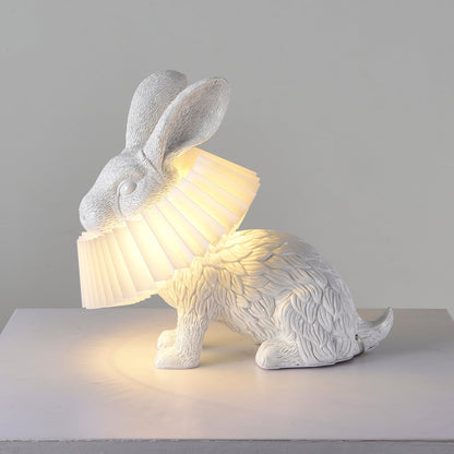 Rabbit Table Lamp | White Resin & Acrylic | Integrated LED