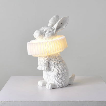 Rabbit Table Lamp | White Resin & Acrylic | Integrated LED