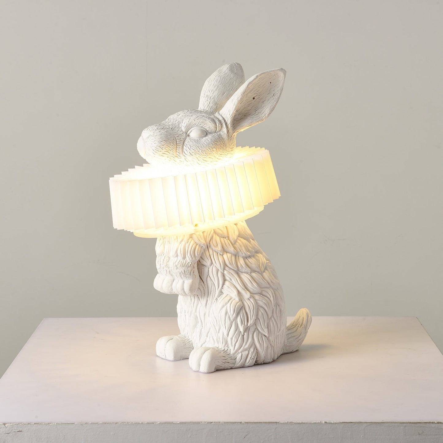 Rabbit Table Lamp | White Resin & Acrylic | Integrated LED