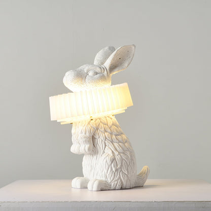 Rabbit Table Lamp | White Resin & Acrylic | Integrated LED