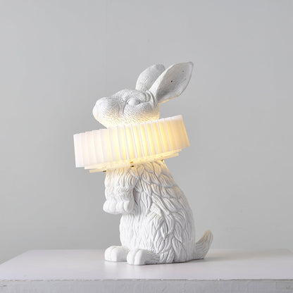Rabbit Table Lamp | White Resin & Acrylic | Integrated LED