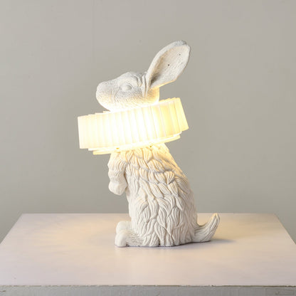 Rabbit Table Lamp | White Resin & Acrylic | Integrated LED