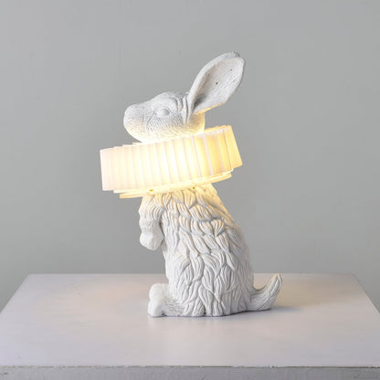 Rabbit Table Lamp | White Resin & Acrylic | Integrated LED