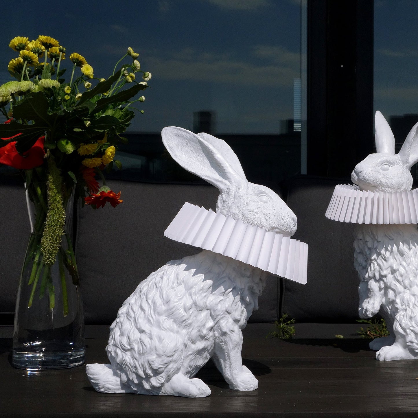 Rabbit Table Lamp | White Resin & Acrylic | Integrated LED