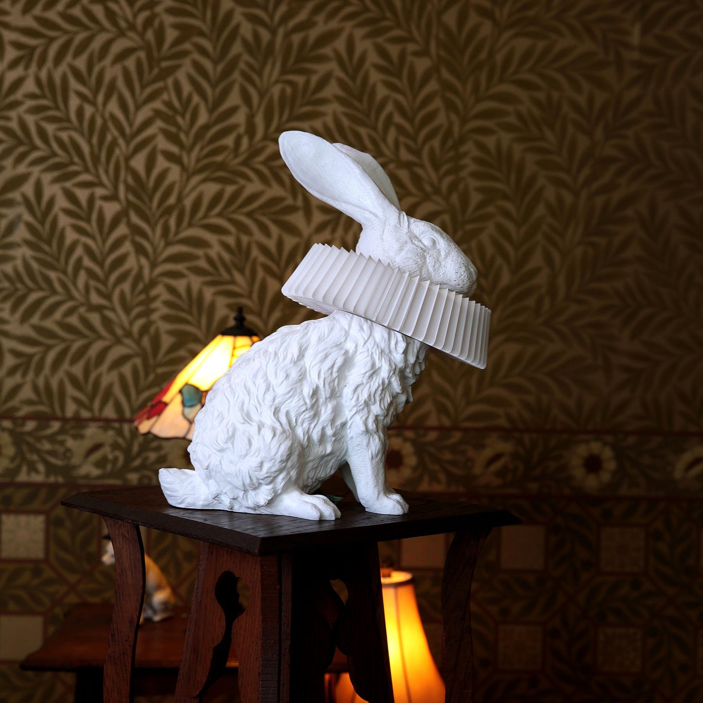 Rabbit Table Lamp | White Resin & Acrylic | Integrated LED