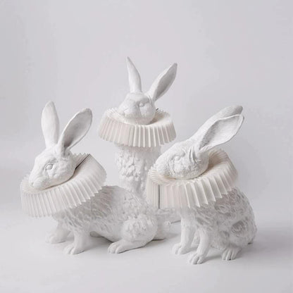 Rabbit Table Lamp | White Resin & Acrylic | Integrated LED