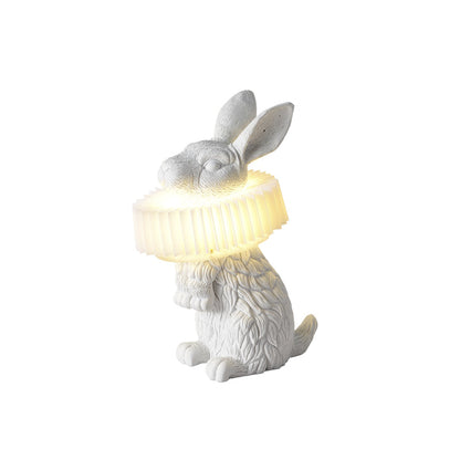 Rabbit Table Lamp | White Resin & Acrylic | Integrated LED