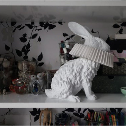 Rabbit Table Lamp | White Resin & Acrylic | Integrated LED