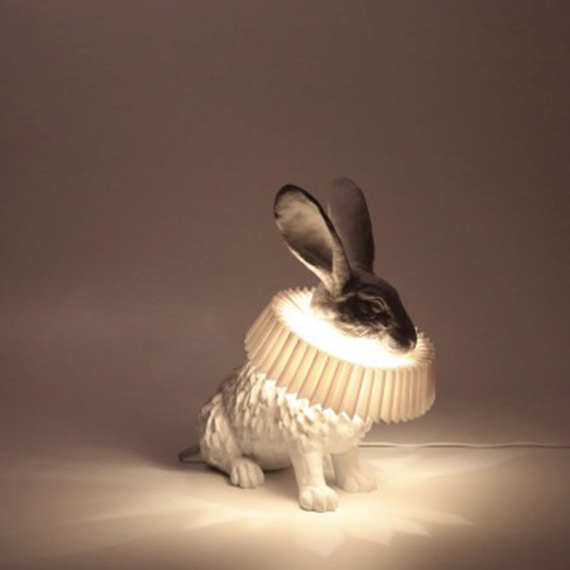 Rabbit Table Lamp | White Resin & Acrylic | Integrated LED