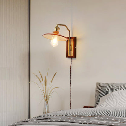 Rafi Wall Lamp Set | Bamboo, Glass & Brass | Green & Cognac