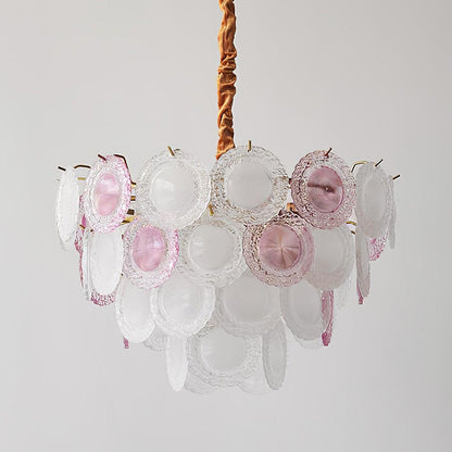 Rainbow Chandelier | Iron & Mesh | Black Multi-Color Shades