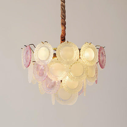 Rainbow Chandelier | Iron & Mesh | Black Multi-Color Shades
