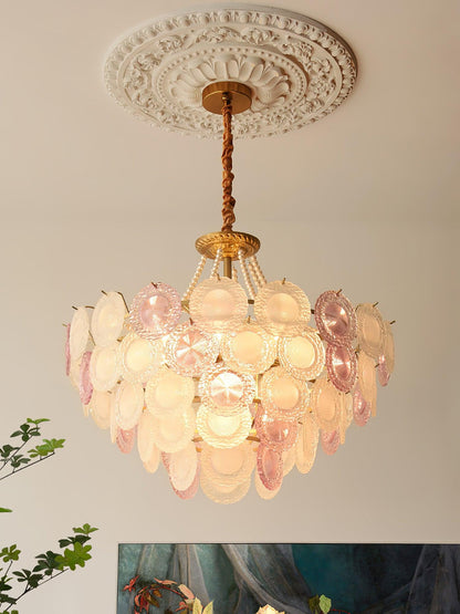 Rainbow Chandelier | Iron & Mesh | Black Multi-Color Shades