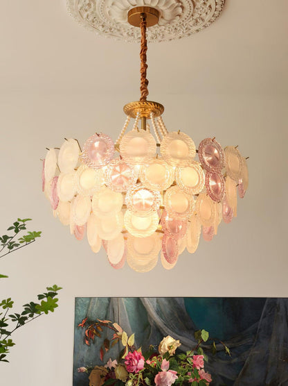 Rainbow Chandelier | Iron & Mesh | Black Multi-Color Shades