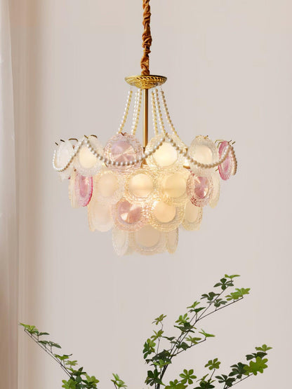 Rainbow Chandelier | Iron & Mesh | Black Multi-Color Shades